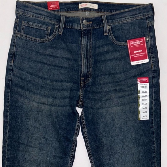 NWT Levi's Strauss Signature Straight leg Relaxed Blue Jeans Ultimate Flex 36x30 - Picture 2 of 14